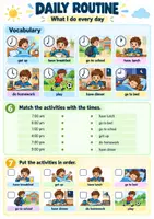 Vorschau - Arbeitsblätter - Englisch Klasse 5 Vertretungsstunde - Family und Daily Routine - Seite 3