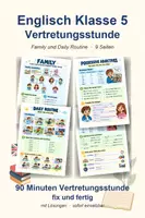 Vorschau - Arbeitsblätter - Englisch Klasse 5 Vertretungsstunde - Family und Daily Routine - Deckblatt