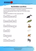 Vorschau - Arbeitsblätter - Gratis Testmaterial - Buchstaben zuordnen - Seite 1