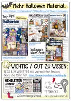 Vorschau - Mal- und Bastelvorlagen - Halloween Grußkarten / Grußkärtchen / Grüße (deutsch / englisch) - Seite 1