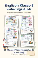 Vorschau - Arbeitsblätter - Englisch Klasse 5–6 – Grundlagen, Grammatik und Alltag: 6 Materialien für Vertretung und Wiederholung - Deckblatt