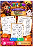 Aperçu - Feuilles d'exercices - Halloween – Graphisme : décorer les personnages et objets - Page de couverture