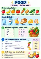 Vorschau - Arbeitsblätter - Englisch Klasse 6 Vertretungsstunde - Food und Shopping - Seite 1
