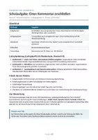 Vorschau - Arbeitsblätter - Schulaufgabe Kommentar erschließen Kl. 9 – mit Musterlösung - Deckblatt