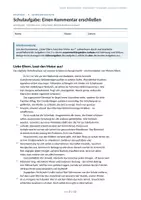 Vorschau - Arbeitsblätter - Schulaufgabe Kommentar erschließen Kl. 9 – mit Musterlösung - Seite 1