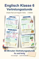 Vorschau - Arbeitsblätter - Englisch Klasse 6 Vertretungsstunde - Simple Past und Irregular verbs - Deckblatt