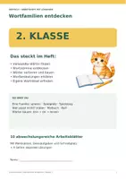 Vorschau - Arbeitsblätter - Wortfamilien - Arbeitsheft Klasse 2 mit Lösungen - Deckblatt