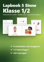 Vorschau - Arbeitsblätter - Lapbook Die 5 Sinne Klasse 1/2 – Sachunterricht Grundschule mit Faltvorlagen, Infotexten und Lösungen (HSU) - Deckblatt