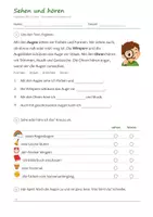 Vorschau - Arbeitsblätter - Lapbook Die 5 Sinne Klasse 1/2 – Sachunterricht Grundschule mit Faltvorlagen, Infotexten und Lösungen (HSU) - Seite 3