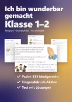 Vorschau - Arbeitsblätter - Ich bin wunderbar gemacht – Psalm 139 Religion Klasse 1/2 mit Arbeitsblättern, Fingerabdruck-Aktion und Test - Deckblatt