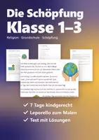 Vorschau - Arbeitsblätter - Schöpfung Religion Klasse 1–3 – Schöpfungsgeschichte in 7 Tagen, Arbeitsblätter, Leporello und Test - Deckblatt