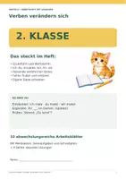 Vorschau - Arbeitsblätter - Verben konjugieren - Klasse 2 mit Lösungen - Deckblatt