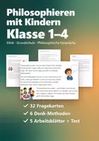Vorschau - Arbeitsblätter - Philosophieren mit Kindern Ethik Klasse 1–4 – 32 Fragekarten, Denk-Methoden und Arbeitsblätter - Deckblatt