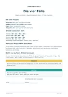 Vorschau - Arbeitsblätter - Die vier Fälle | Arbeitsblätter mit Lösungen | Klasse 5–6 - Deckblatt