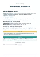 Vorschau - Arbeitsblätter - Wortarten erkennen | Arbeitsblätter mit Lösungen - Deckblatt