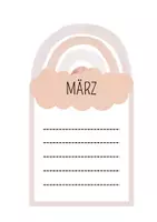 Vorschau - Mal- und Bastelvorlagen - Geburtstagskalender Klassenzimmer Boho Stil Beige Design - Seite 3