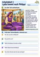 Vorschau - Arbeitsblätter - Lydia öffnet ihr Haus | Religion Klasse 3 Arbeitsblätter | Evangelische Religionslehre | 10 Arbeitsblätter als PDF - Seite 1