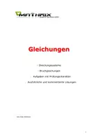Vorschau - Arbeitsblätter - Gleichungssysteme und Bruchgleichungen - Deckblatt
