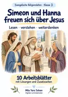 Vorschau - Arbeitsblätter - Simeon und Hanna freuen sich über Jesus | Religion Klasse 3 Arbeitsblätter | Evangelische Religionslehre | 10 Arbeitsblätter als PDF - Deckblatt