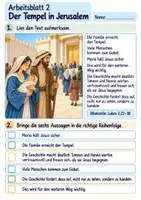 Vorschau - Arbeitsblätter - Simeon und Hanna freuen sich über Jesus | Religion Klasse 3 Arbeitsblätter | Evangelische Religionslehre | 10 Arbeitsblätter als PDF - Seite 2