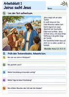 Vorschau - Arbeitsblätter - Jesus hilft der Tochter des Jairus | Religion Klasse 3 Arbeitsblätter | Evangelische Religionslehre | 10 Arbeitsblätter als PDF - Seite 1