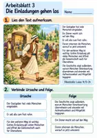 Vorschau - Arbeitsblätter - Jesus erzählt vom großen Fest | Religion Klasse 3 Arbeitsblätter | Evangelische Religionslehre | 10 Arbeitsblätter als PDF - Seite 3