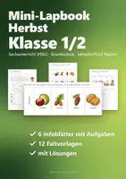 Vorschau - Arbeitsblätter - Lapbook Herbst Klasse 1/2 – Mini-Lapbook Sachunterricht Grundschule mit Faltvorlagen, Lesetexten und Lösungen (HSU) - Deckblatt