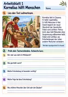 Vorschau - Arbeitsblätter - Petrus besucht Kornelius | Religion Klasse 3 Arbeitsblätter | Evangelische Religionslehre | 10 Arbeitsblätter als PDF - Seite 1