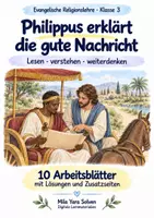 Vorschau - Arbeitsblätter - Philippus erklärt die gute Nachricht | Religion Klasse 3 Arbeitsblätter | Evangelische Religionslehre | 10 Arbeitsblätter als PDF - Deckblatt