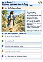 Vorschau - Arbeitsblätter - Philippus erklärt die gute Nachricht | Religion Klasse 3 Arbeitsblätter | Evangelische Religionslehre | 10 Arbeitsblätter als PDF - Seite 1