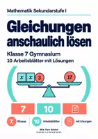 Vorschau - Arbeitsblätter - Gleichungen anschaulich lösen - Deckblatt
