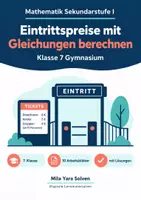Vorschau - Arbeitsblätter - Eintrittspreise mit Gleichungen berechnen - Deckblatt