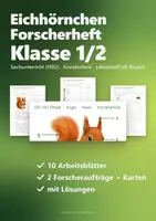 Vorschau - Arbeitsblätter - Herbst Grundschule Gesamtpaket – 9 Hefte: Forscherhefte Eichhörnchen, Igel, Apfel, Kartoffel, Kürbis Lernwerkstatt, 3D-Pilz und 3D-Kürbis - Seite 1