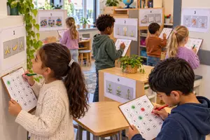 Voorbeeld - Loopspel volgorde tijd groep 3 Pluspunt 4.1. blok instap les 8 en 9 - Voorblad