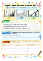 Vorschau - Arbeitsblätter - Musik und Bild – differenziertes Arbeitsmaterial Klasse 5/6: Bilder vertonen, Musik malen, grafische Notation (3 Niveaustufen) - Seite 1