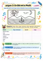 Vorschau - Arbeitsblätter - Musik und Bild – differenziertes Arbeitsmaterial Klasse 5/6: Bilder vertonen, Musik malen, grafische Notation (3 Niveaustufen) - Seite 3