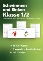Vorschau - Arbeitsblätter - Schwimmen und Sinken Klasse 1/2 – Forscherheft Sachunterricht mit Versuchen, Protokollen und Lösungen (HSU) - Deckblatt