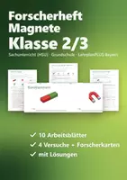 Vorschau - Arbeitsblätter - Magnetismus Klasse 2/3 – Forscherheft Sachunterricht mit Magnet-Versuchen, Protokollen, Forscherkarten und Lösungen (HSU) - Deckblatt