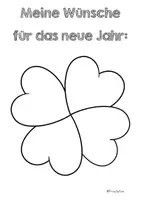 Vorschau - Mal- und Bastelvorlagen - Ausmalbild Kleeblatt Neujahr - Seite 2