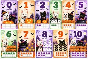 Προεπισκόπηση - Flashcards - Halloween flashcards για την Α' Δημοτικού! Οι πρώτες λεξούλες και οι αριθμοί 0-10! - Εξώφυλλο