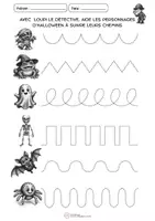 Aperçu - Feuilles d'exercices - Halloween – Graphisme : suivre les chemins - Page 2