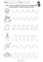 Aperçu - Feuilles d'exercices - Halloween – Graphisme : suivre les chemins - Page 3