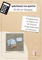 Vorschau - Stationenlernen - Arbeitskartei zur Addition *ZR 100 mit Übergang* - Deckblatt