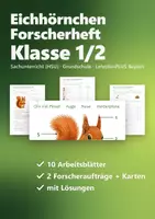 Vorschau - Arbeitsblätter - Eichhörnchen Forscherheft Klasse 1/2 – Sachunterricht Herbst mit Steckbrief, Forscheraufträgen und Lösungen (HSU) - Deckblatt
