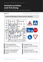 Vorschau - Arbeitsblätter - Verkehrsschilder und Schulweg: Karten lesen Klasse 3/4 - Deckblatt