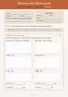 Vorschau - Klassenarbeiten - Klassenarbeit Terme und Variablen Klasse 7 – Gruppe A & B mit Lösungen (PDF + Word) - Seite 1