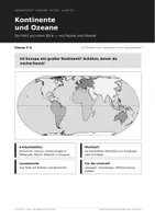 Vorschau - Arbeitsblätter - Kontinente und Ozeane der Erde – Klasse 3/4 - Deckblatt
