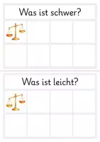 Vorschau - Spiele - Sortierspiel Kita & Vorschule | Leicht oder schwer? | Gegensätze lernen | Gewicht | Wahrnehmung & Konzentration fördern | Kita & Vorschule | Morgenkreisideen - Seite 1