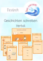 Vorschau - Aufgabenkarten - Geschichten schreiben Herbst - Deckblatt