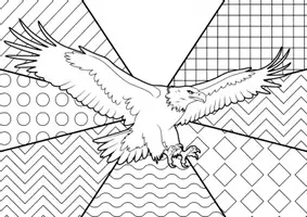 Vorschau - Arbeitsblätter - Adler - Pop Art Vorlagen Ausmalbilder - Seite 1